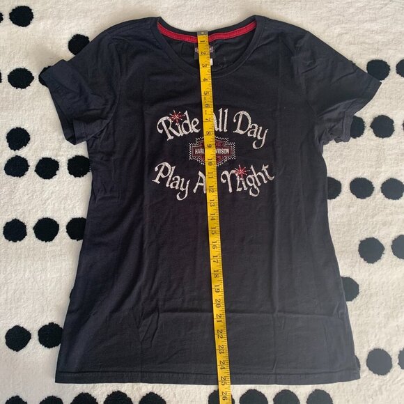 Harley Davidson Las Vegas Rhinestone Bling Graphic Tee - Picture 9 of 9